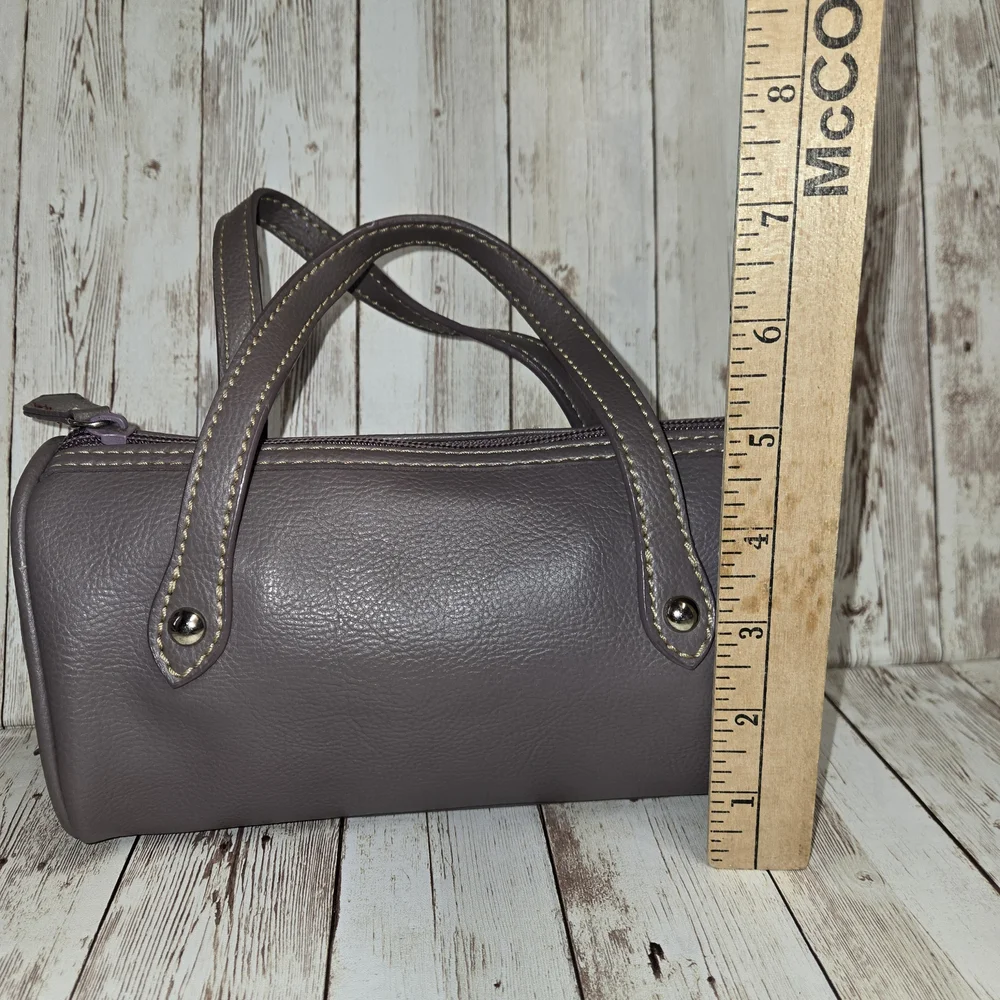 Nine West Powder Lavender Mini Barrel Purse Double Strap w/ Mirror Small Handbag - Picture 8 of 13